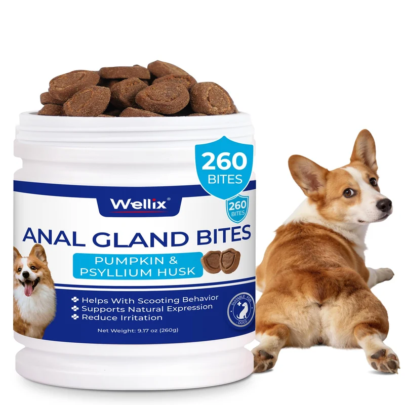 Wellix 260 Bites Friandises Glandes Anales pour Chiens | Digestion et Selles | Saveur Poulet
