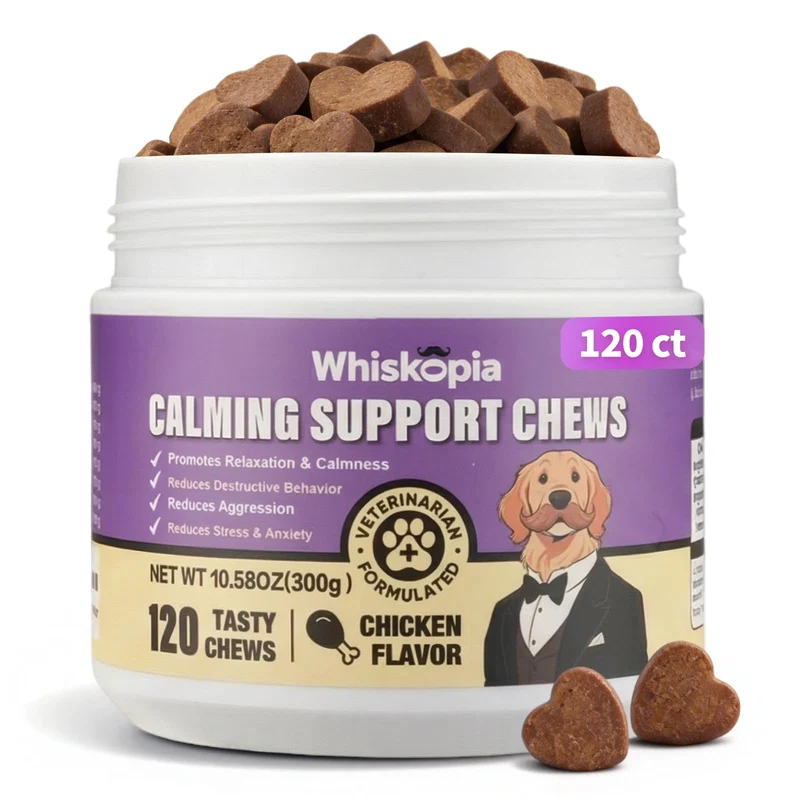 Whiskopia Friandises Calmes pour Chiens – Aide au Calme et Sommeil, 120 Pièces