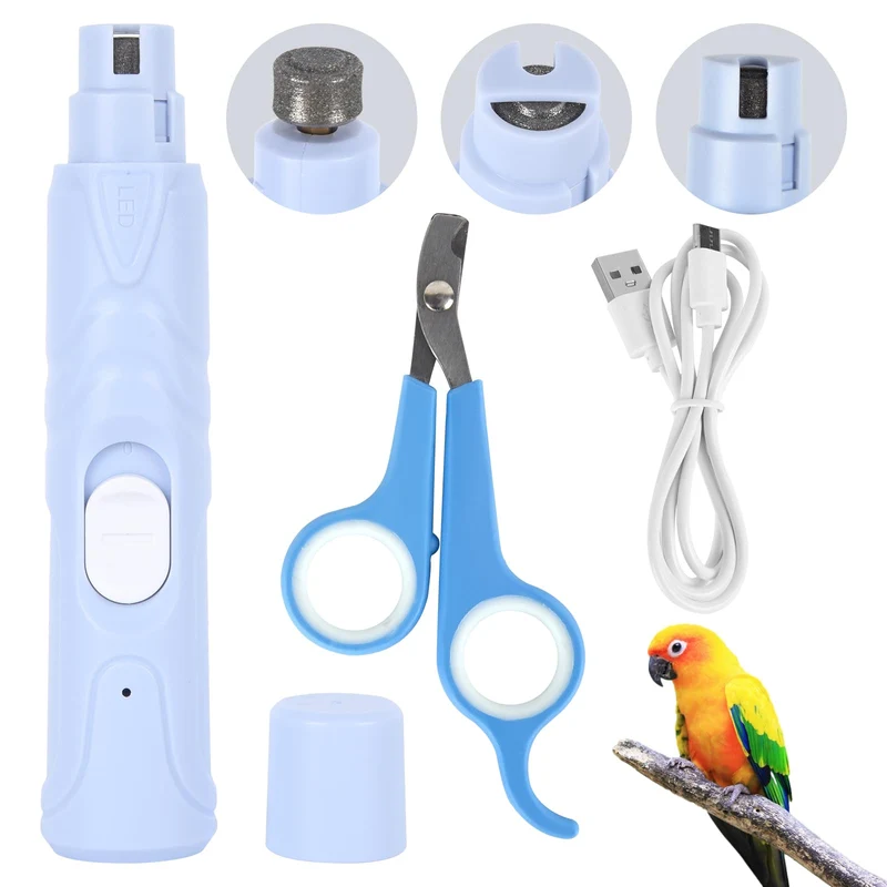 Anicuta Grindeur d’ongles pour oiseaux – Kit 3-en-1: Limage, Lime et Ciseaux