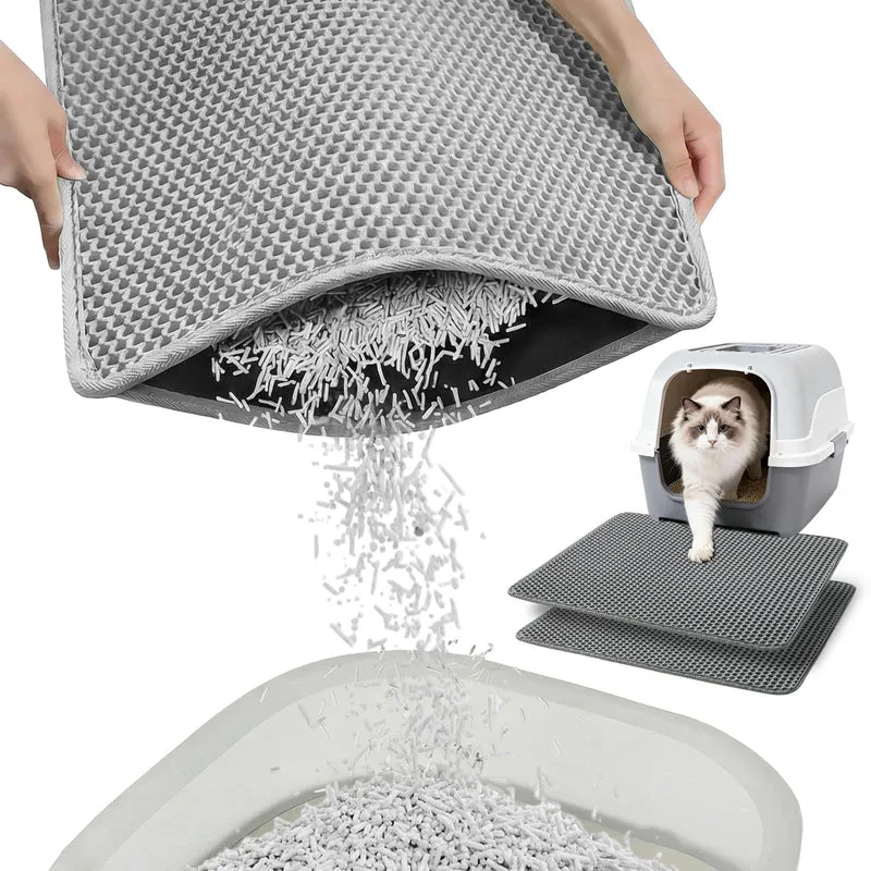 RoseYouth Tapis Litière 2-Pack 24x18 – Surface Nid-dabeille, Base Impermeable et Anti-Dérapant