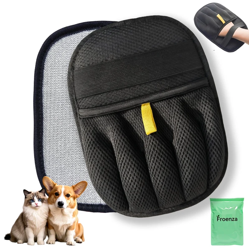 Froenza Gant Anti-Poils pour Animaux – Brosse Électrostatique 10 mm, Réutilisable