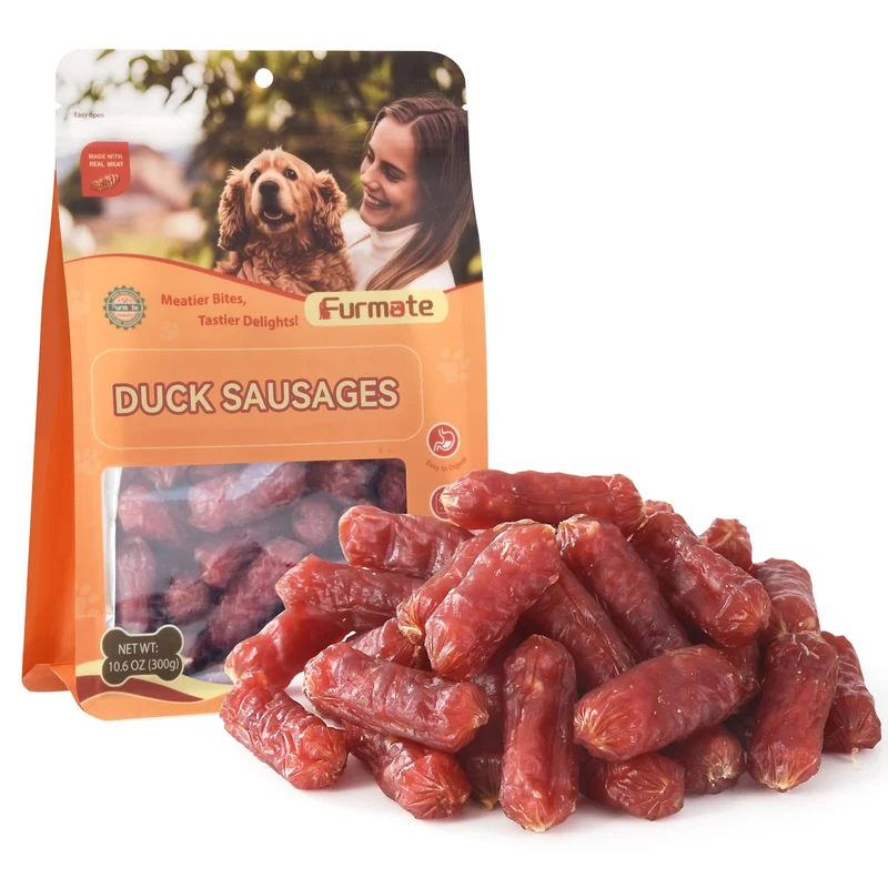 Furmate Saucisses de Canard Douces pour Chiens – Friandises d'Entraînement Sans Céréales et Sans Cuir, 10,58 oz (300 g)
