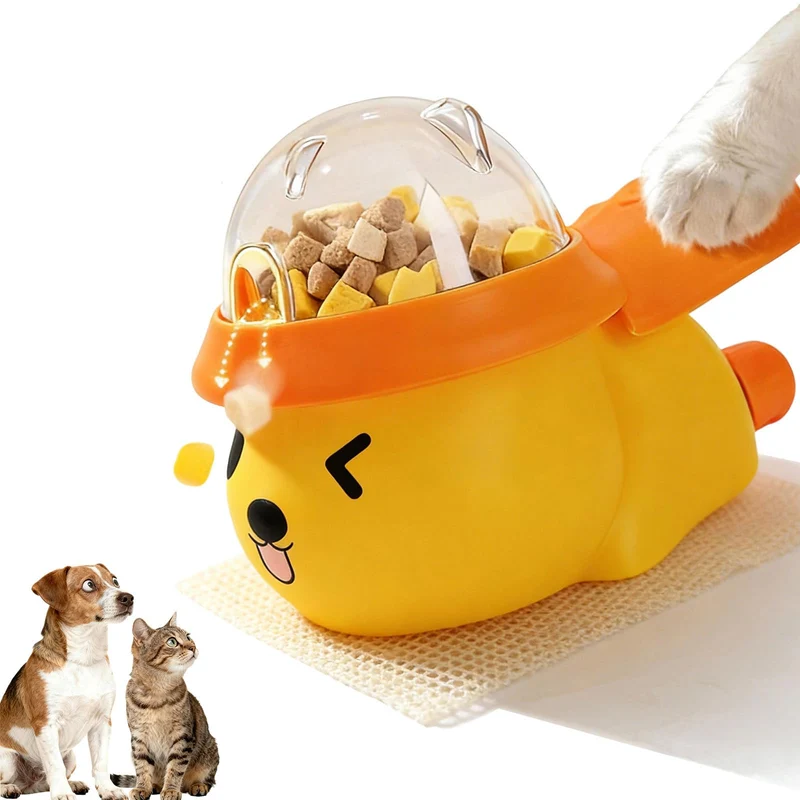 Nocosbily Distributeur de friandises pour chiens et chats — Puzzle lent et stimulation mentale (Jaune/Orange)