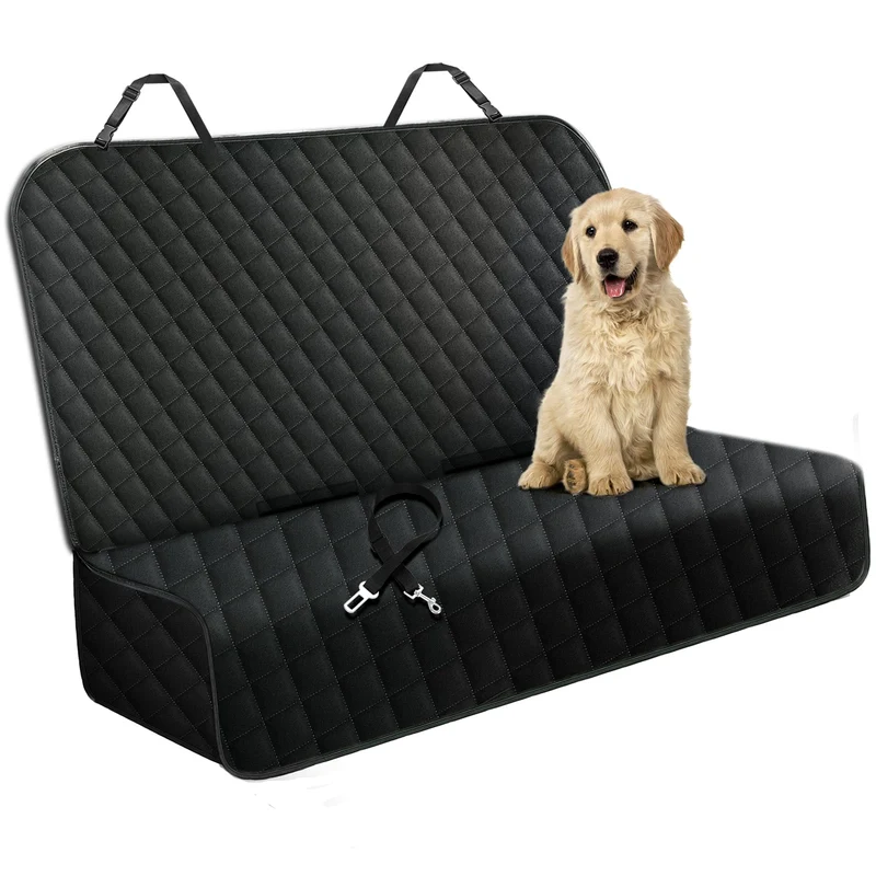 Meolsaek – Housse de siège arrière pour chien, antidérapante et étanche, avec sac de rangement (Noir)