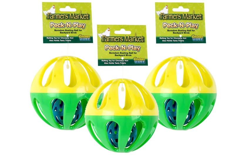 Ware Manufacturing Peck N Play – Jouet Balle Poulet (3 Boules)