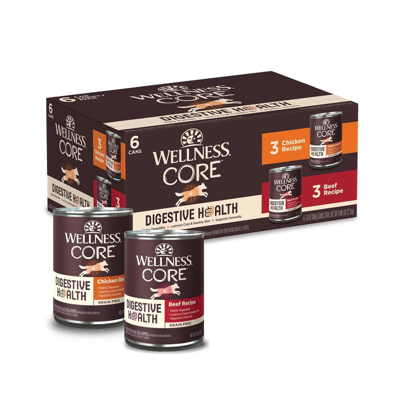Wellness CORE Digestive Health – Pâté sans céréales Poulet & Boeuf – Pack 6 x 370 g