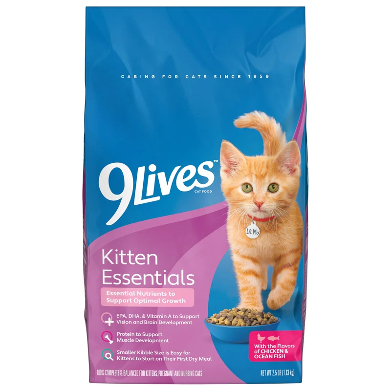 9Lives Kitten Essentials Chaton – Croquettes Poulet et Poisson, Pack 4x2,5 lb