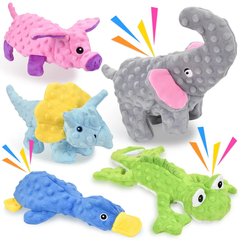 LECHONG – Jouets sans garnissage pour chiens qui mâchent fort | Pack de 5 ultra-résistants