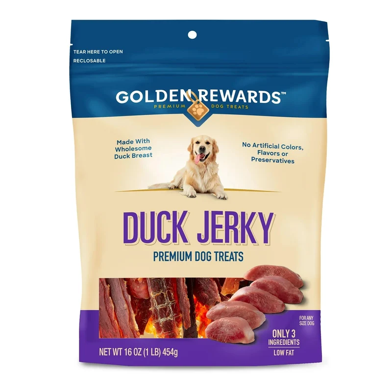 Generic – Friandises jerky au canard pour chien, sac de 454 g, 3 ingrédients, sans céréales, protéines élevées