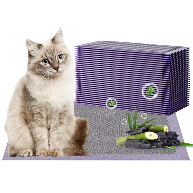 Gardner Pet – Tapis de litière Breeze pour Bac, 16,9 x 11,4 pouces, 30 pièces, Violet, Contrôle des Odeurs