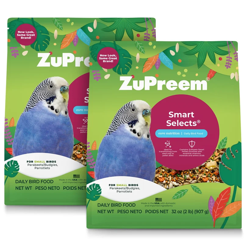 ZuPreem Smart Selects – Nourriture Quotidienne pour Perruches et Petits Oiseaux (2 lb, Lot de 2)