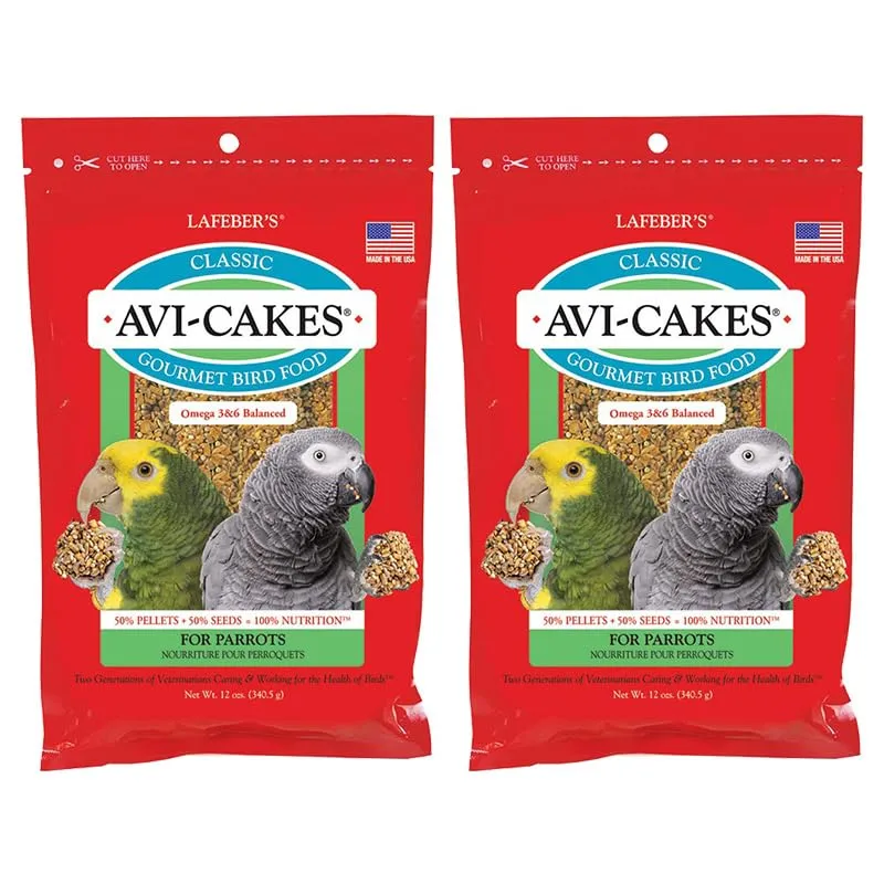 LAFEBER'S Avi-Cakes Classiques – Aliments pour Perroquets | Ingrédients Non-OGM et Qualité Humaine | Paquet 2 x 340 g (12 oz)