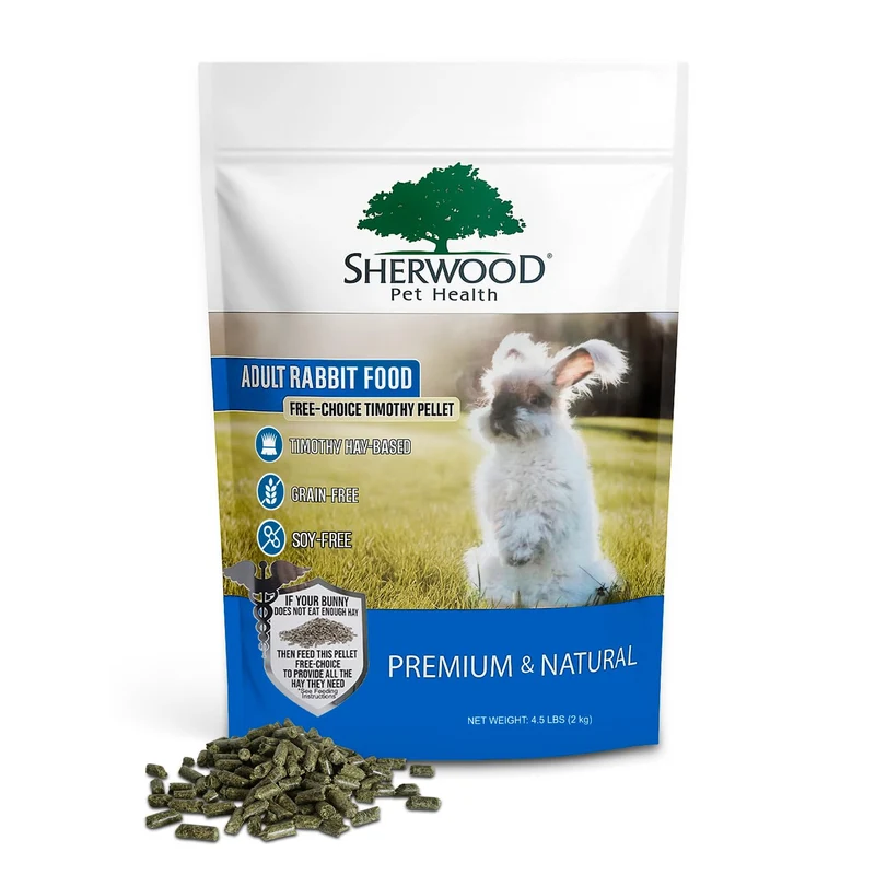 Sherwood Pet Health – Alimentation Lapin Adulte Foin Timothy Libre-Choix, Sans Céréales ni Soja – 4,5 lb