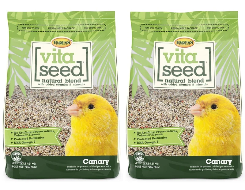 Lot de 2 sacs Higgins Vita Seed – Mélange naturel pour canaris, probiotiques protégés et DHA oméga-3