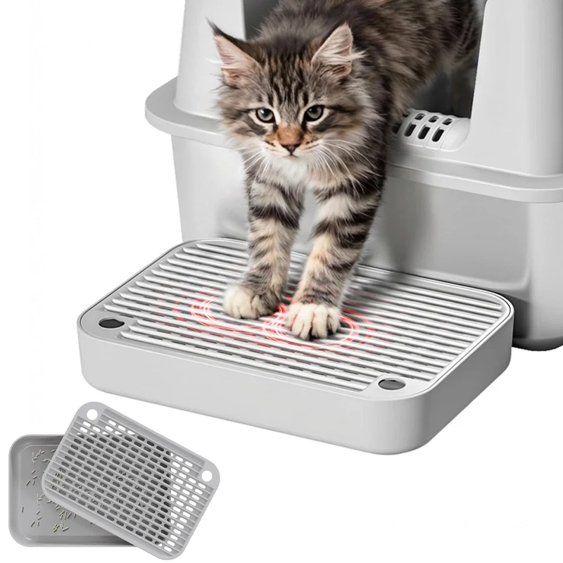 SXBSXB Rampe de litière avec filtre – Marche anti-débris, sécurité et entretien facile pour chatons et seniors