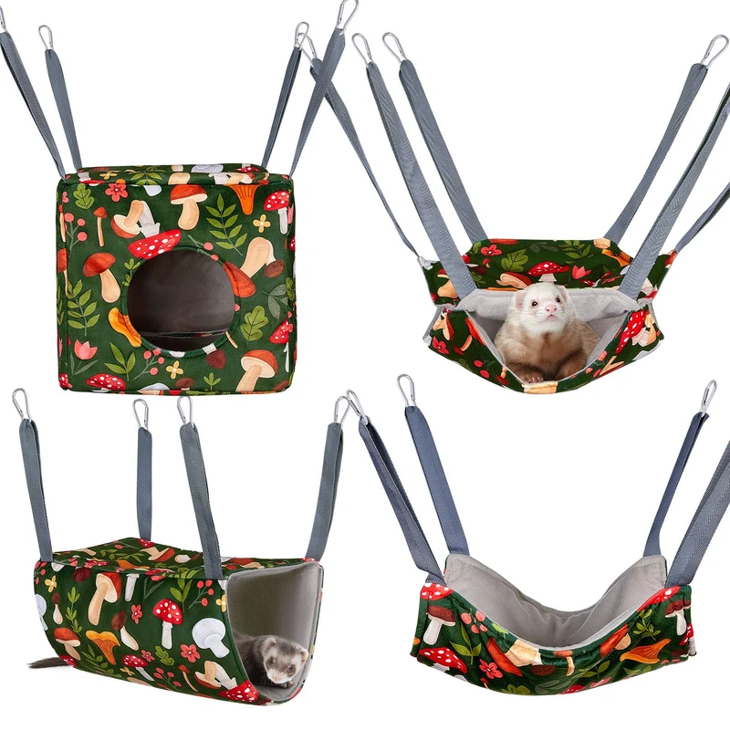 Glittme Hamac Furet – Lot de 4 Accessoires de Cage Doux et Polyvalents