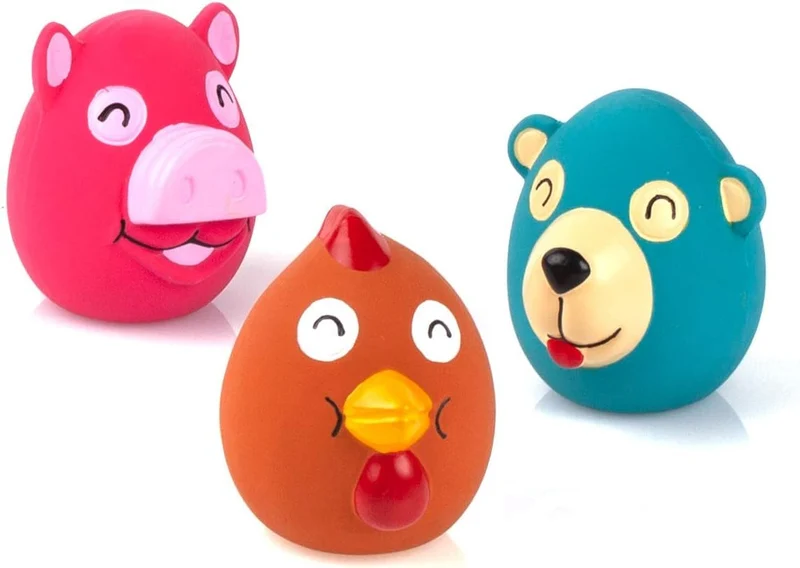 CHIWAVA – Lot de 3 Jouets Latex Squeak 2,6 pouces pour Petits Chiens