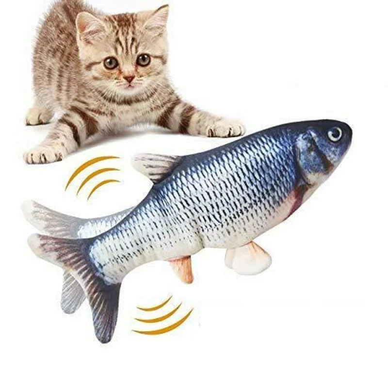 Mayhow – Jouet poisson interactif pour chat, mouvement réaliste et catnip, recharge USB