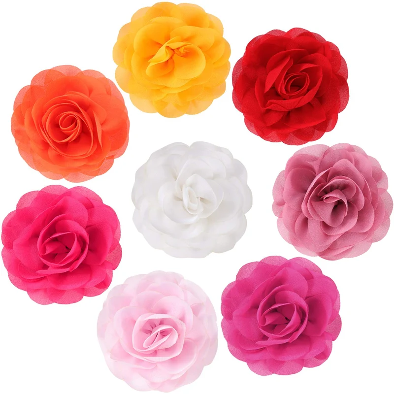 WILLBOND – 8 Fleurs pour Collier d Animaux, Accessoires Multicolores, Diamètre 8 cm