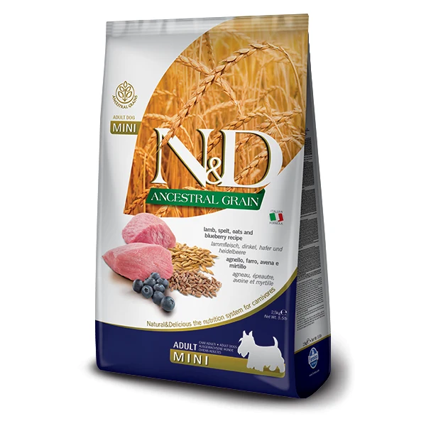 Farmina N&D Ancestral Grain Canine - Adult Mini Lamb & Blueberry - Dog Food (5.5lb)