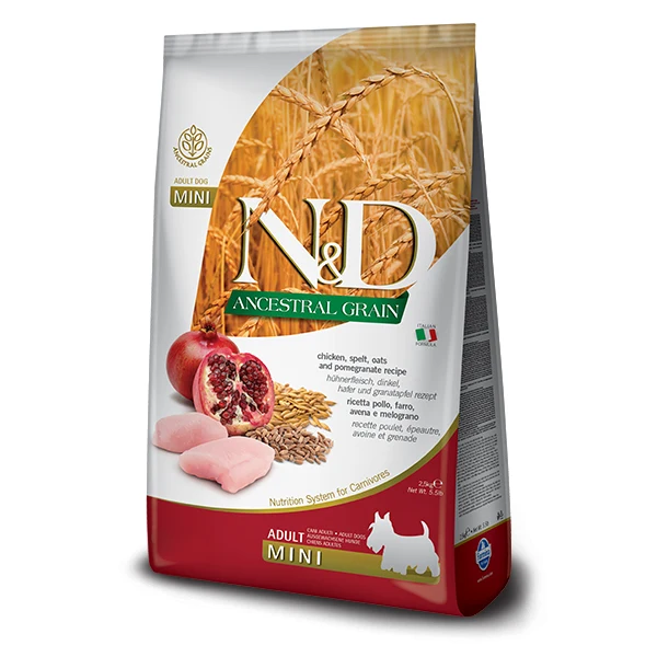 Farmina N&D Ancestral Grain Canine - Adult Mini Chicken & Pomegranate - Dog Food (5.5lb)