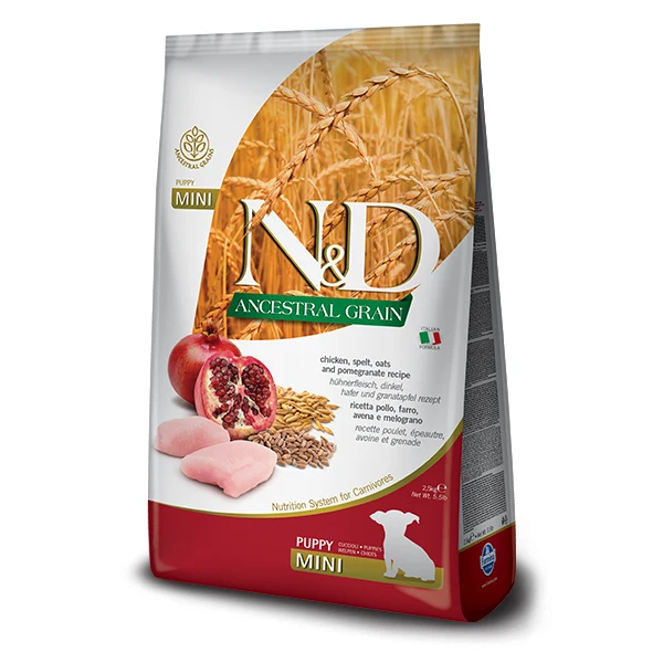 Farmina N&D Ancestral Grain Canine - Puppy Mini Chicken & Pomegranate - Dog Food (5.5lb)
