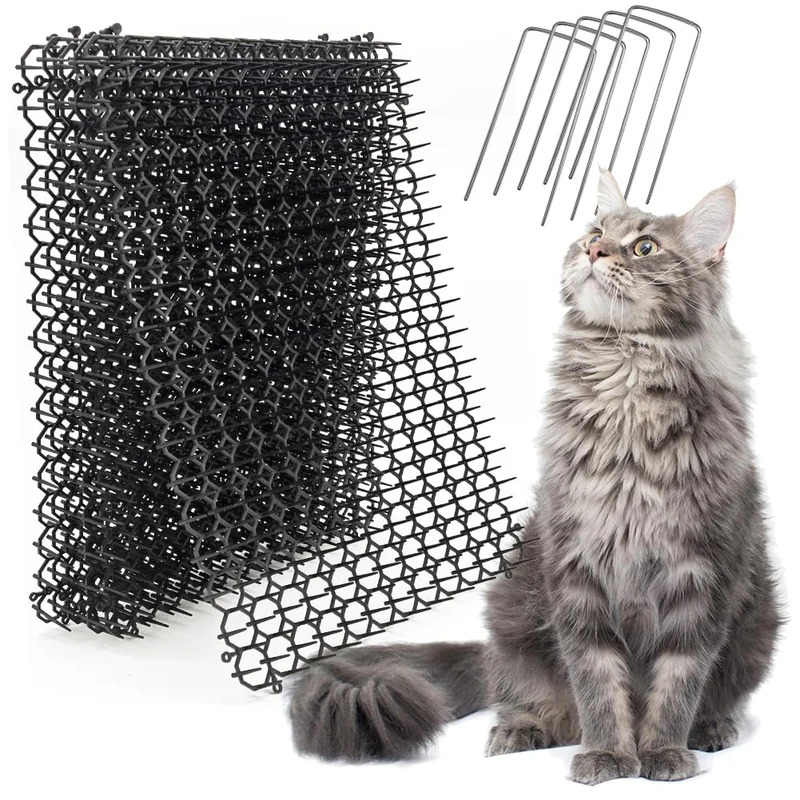 Ley's – Lot de 10 Tapis anti-chat à pointes 16 × 13 po – Dissuasion Extérieur et Intérieur