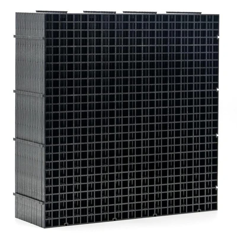 LINLAN Grille d'Aquarium 30x30 cm – 12 Pièces, Diviseur et Grille en damier, Protection du Fond (Noir)