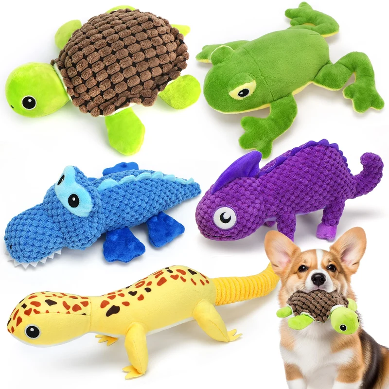 Prime Pets – Lot de 5 Jouets Peluche Crinkle Squeaky pour Chiens