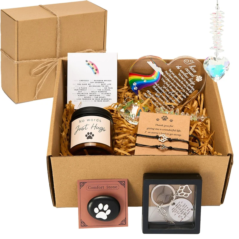 Defresit – Coffret mémoriel pour chien : cadeaux de sympathie Rainbow Bridge
