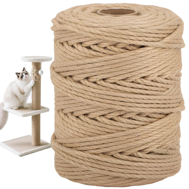 Ondware – Corde sisal naturel 6 mm x 100 m pour griffoir chat, remplacement durable et bricolage