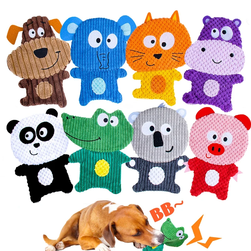 Mootop – Lot de 8 Jouets Chien Sans Rembourrage, Peluches Durables et Interactifs