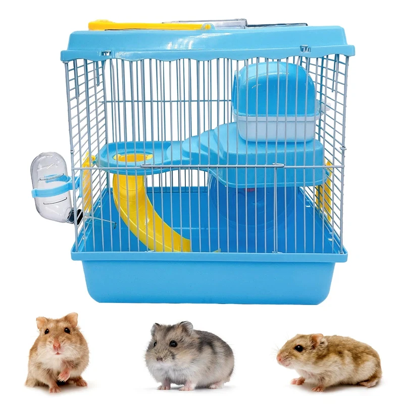 Acsist Cage Hamster Portable à Deux Niveaux – Habitat Compact pour Petits Rongeurs (Style 3)