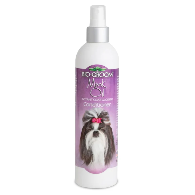 Bio-Groom Huile de vison Spray Soin Chien – Protection Solaire, Vitamine E, Non Collant, Non testé sur les animaux, Fabriqué aux États-Unis – 355 ml