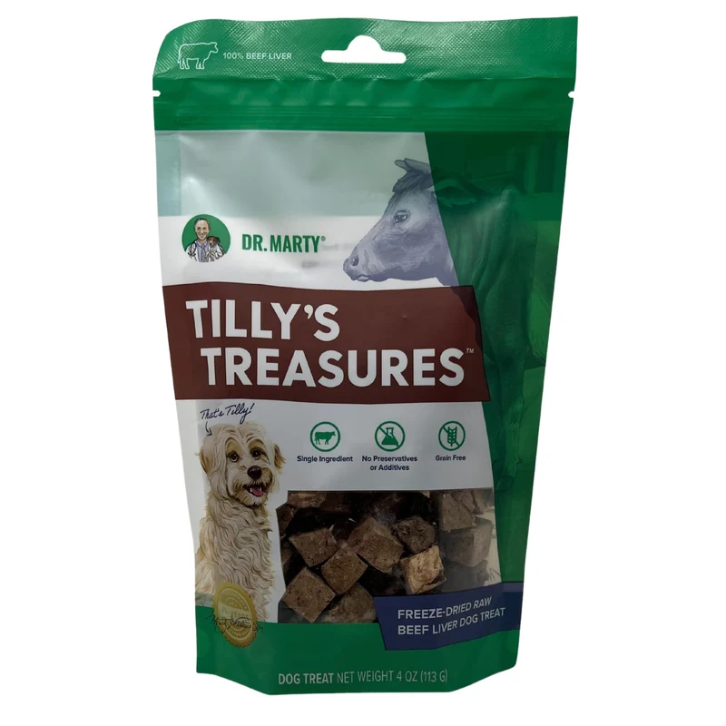 Friandise Foie de Boeuf Dr. Marty Tilly's Treasures pour Chien – 4 oz | Récompense Savoureuse
