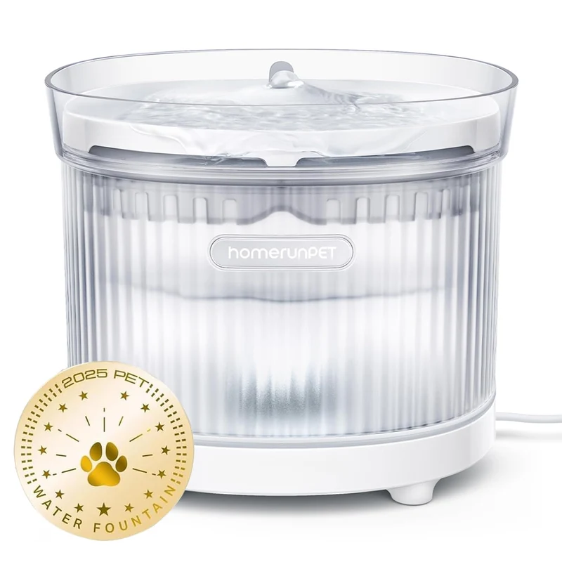 Fontaine pour chat HomeRunPet avec pompe sans fil – 2 L, sans BPA, démontage facile