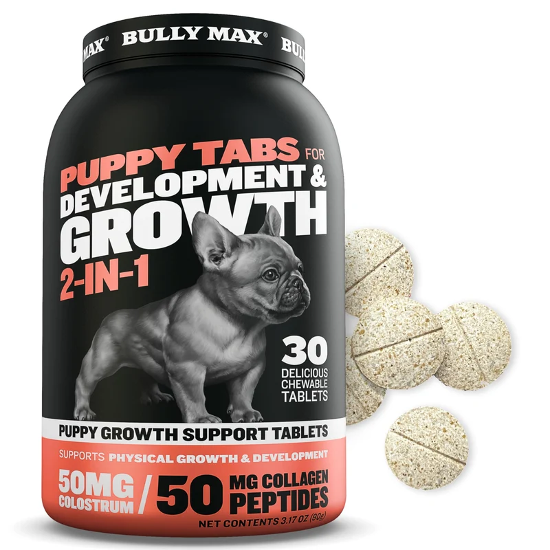 Bully Max 2-en-1 Vitamines chiots – 30 comprimés pour développement et croissance