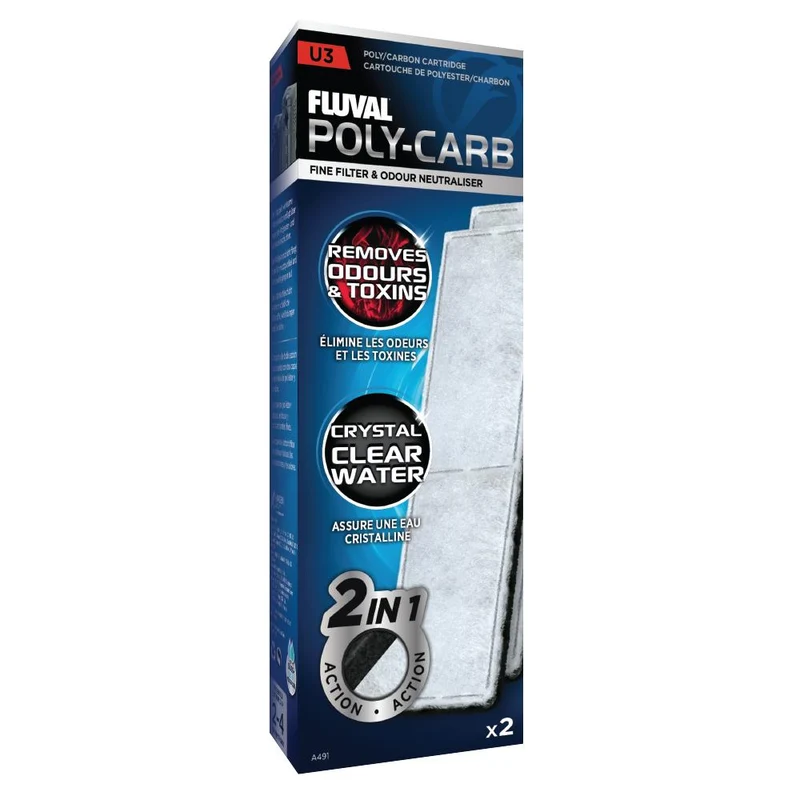 Cartouches de polyester/charbon Série U3 - Paquet de 2 Fluval
