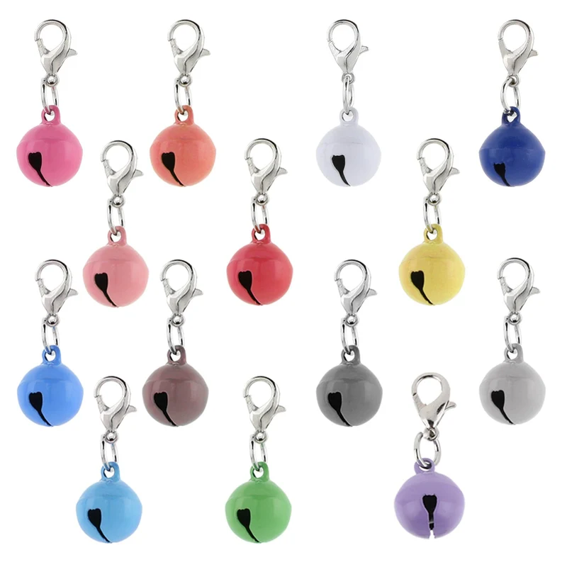 Grelots Xthrotsenk – Lot de 14 Grelots Colorés pour Colliers Chat et Chien avec Mousqueton