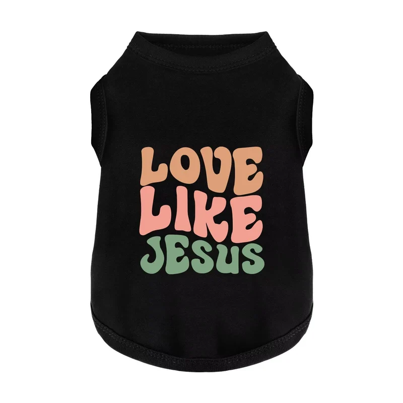 Paiaite – Vêtement pour chien en coton doux et léger, noir, taille M, graphisme Amour comme Jésus