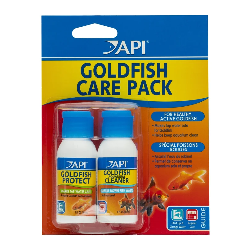 API GOLDFISH CARE PACK – Conditionneur d’eau et Nettoyeur pour Poissons Rouges