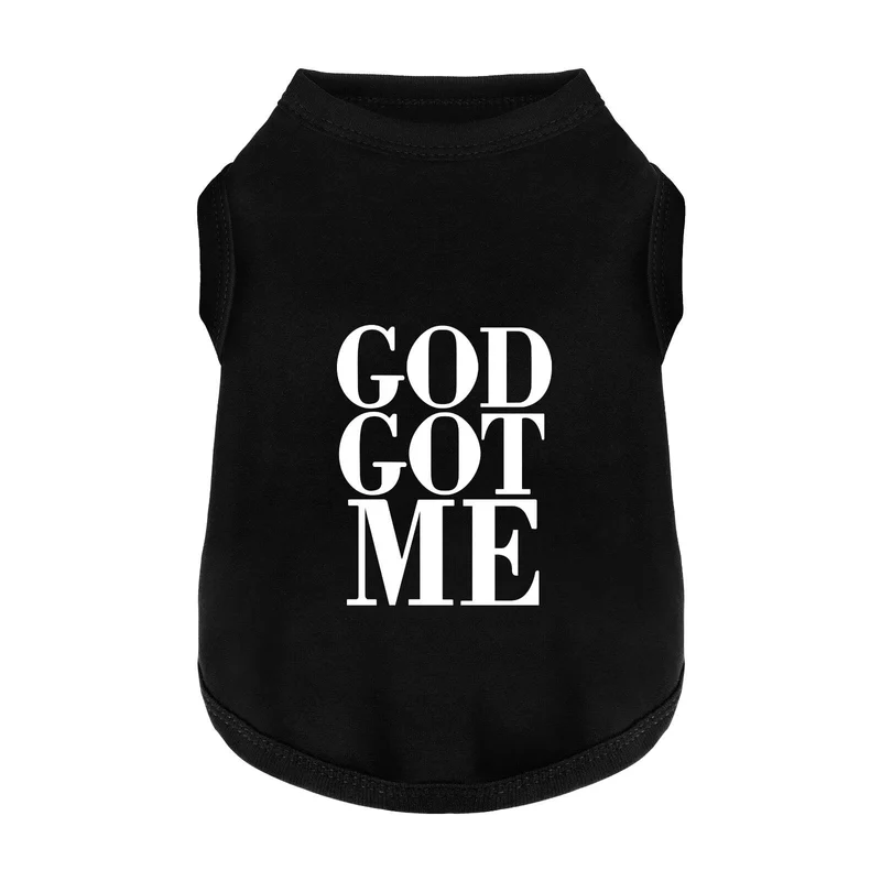 Paiaite Veste Chien Coton Doux – Graphisme GOD GOT ME, Confort Léger – Noir XS