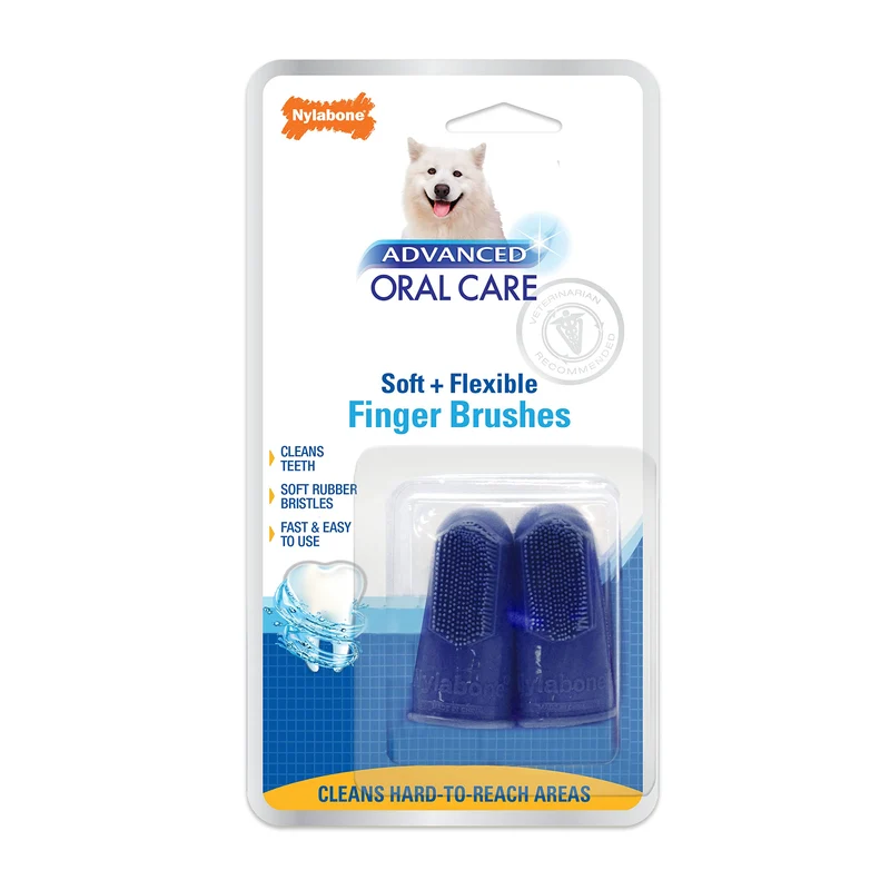 Nylabone Brosse Dentaire Avancée pour Doigts – Deux Pièces, Taille Unique | Soin Dentaire Canin