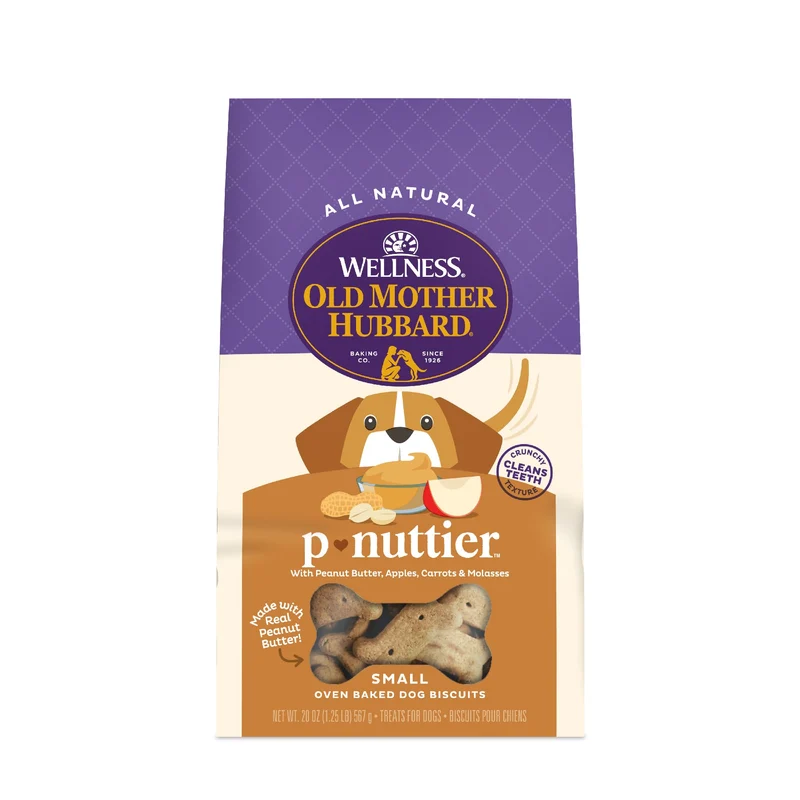 Old Mother Hubbard P-Nuttier – Biscuits pour chiens, friandises naturelles (petit format, 20 onces)