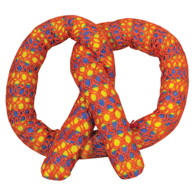 Catstages Plaque Away Pretzel – Jouet dentaire interactif au catnip pour chats, orange