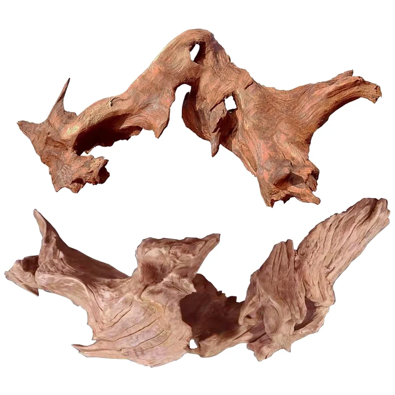 Jorewood Racine Naturelle pour Grand Aquarium – 2 Pièces 14–18 po, Faible Tanin, Facile à Couler