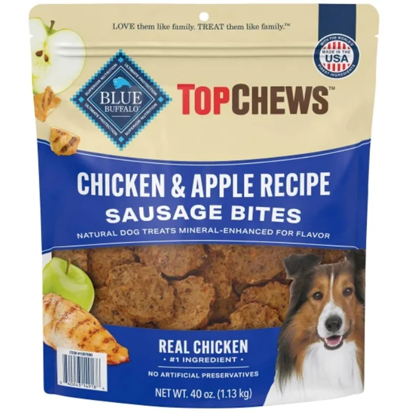 Top Chews Poulet et Pomme – Friandises 100% Naturelles pour Chiens (40 oz)
