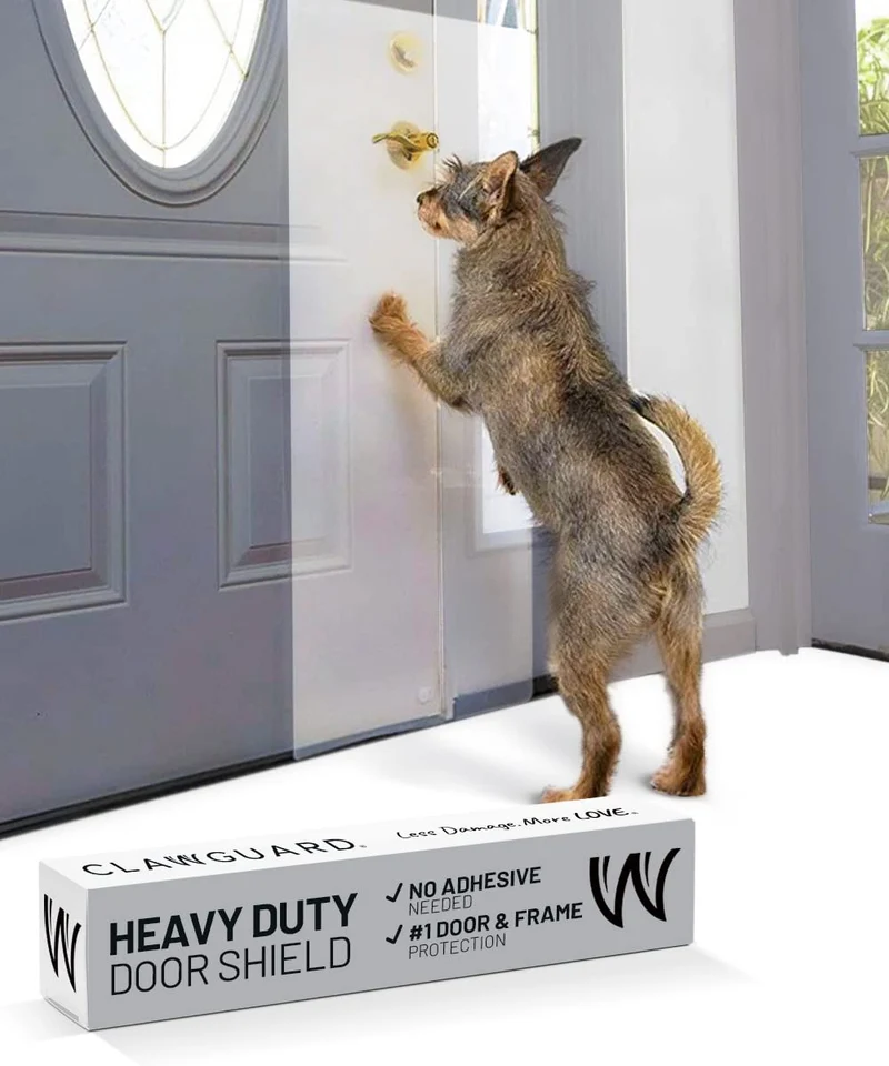 CLAWGUARD Bouclier Anti-Griffes Porte 20x44 po – Protège Porte, Murs et Meubles – Transparent