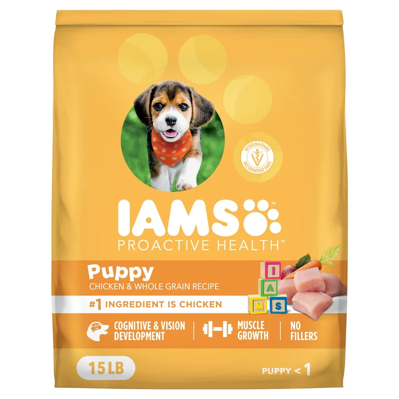 IAMS Proactive Health – Croquettes sèches premium pour chiots, 15 livres