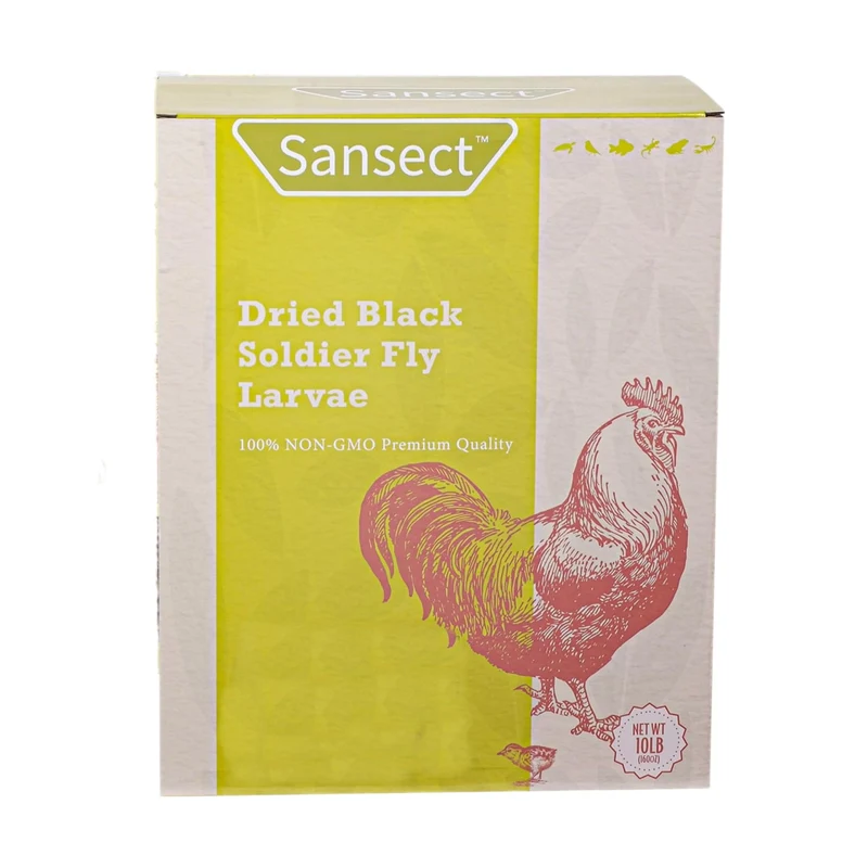 SANSECT Vers de farine noirs séchés – 10 lb, Calcium élevé 85x, Non-GMO pour poules et volailles